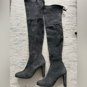 Stuart Weitzman over knee grey suade boots